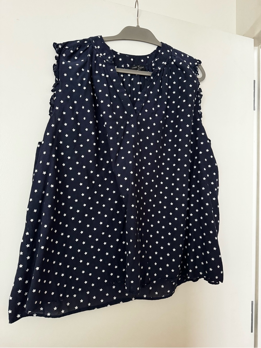 Lane Bryant Navy and White Star Print Sleeveless Top